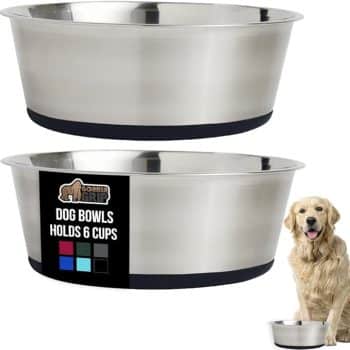 GORILLA GRIP Set of 2 Dog Bowls