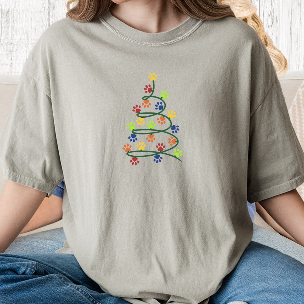 Comfort Colors Holiday Spiral Tree Vintage Washed Tee - Sandstone