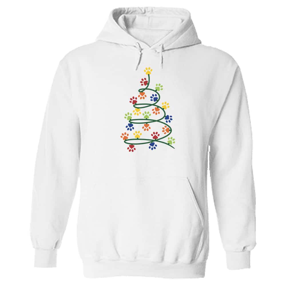 Holiday Spiral Tree Hoodie White