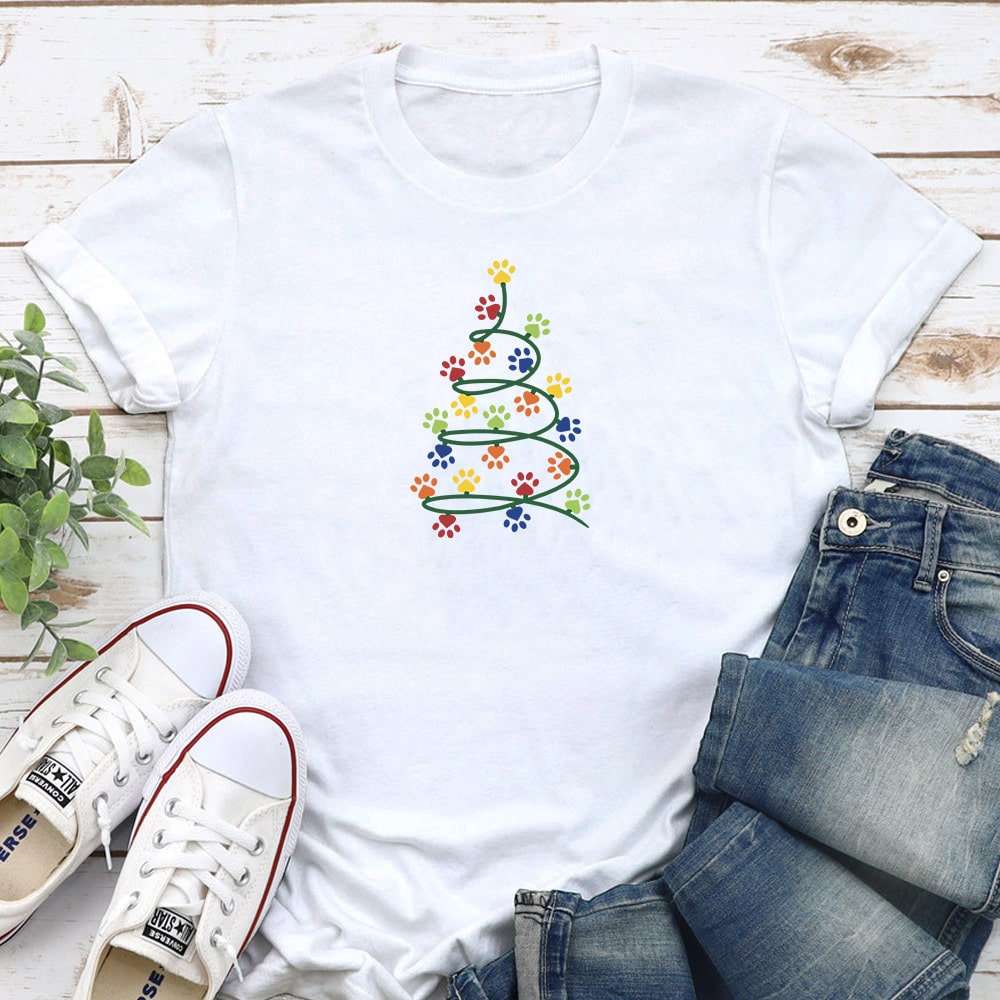 Holiday Spiral Tree Standard Tee White
