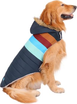 HDE Dog Puffer Jacket Fleece Lined Warm Dog Parka Winter Coat