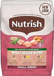 Nutrish Small Breed Real Chicken & Veggies Recipe Whole Health Blend Dry Dog Food