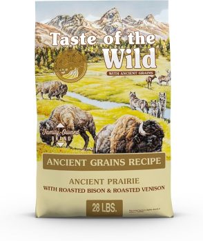 Taste of the Wild with Ancient Grains, Ancient Prairie Canine Recipe with Roasted Bison and Venison Dry Dog Food