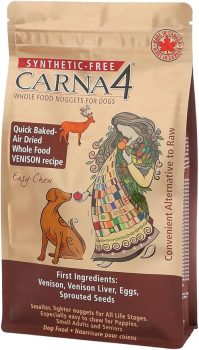 CARNA4 Air Dried Dog Food, Venison Recipe, Quick Baked Whole Food
