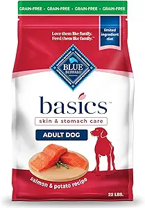 Blue Buffalo Basics Grain-Free Dry Dog Food for Adult Dogs, Limited Ingredient Diet, Salmon Recipe