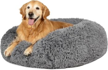 Furhaven 36" Round Calming Donut Dog Bed 