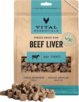 Vital Essentials Single Ingredient Beef Liver Dog Treats