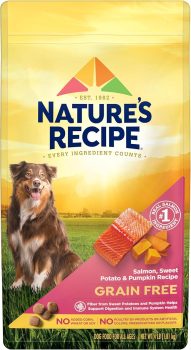 Nature's Recipe Grain Free Dry Dog Food, Salmon, Sweet Potato & Pumpkin Recipe
