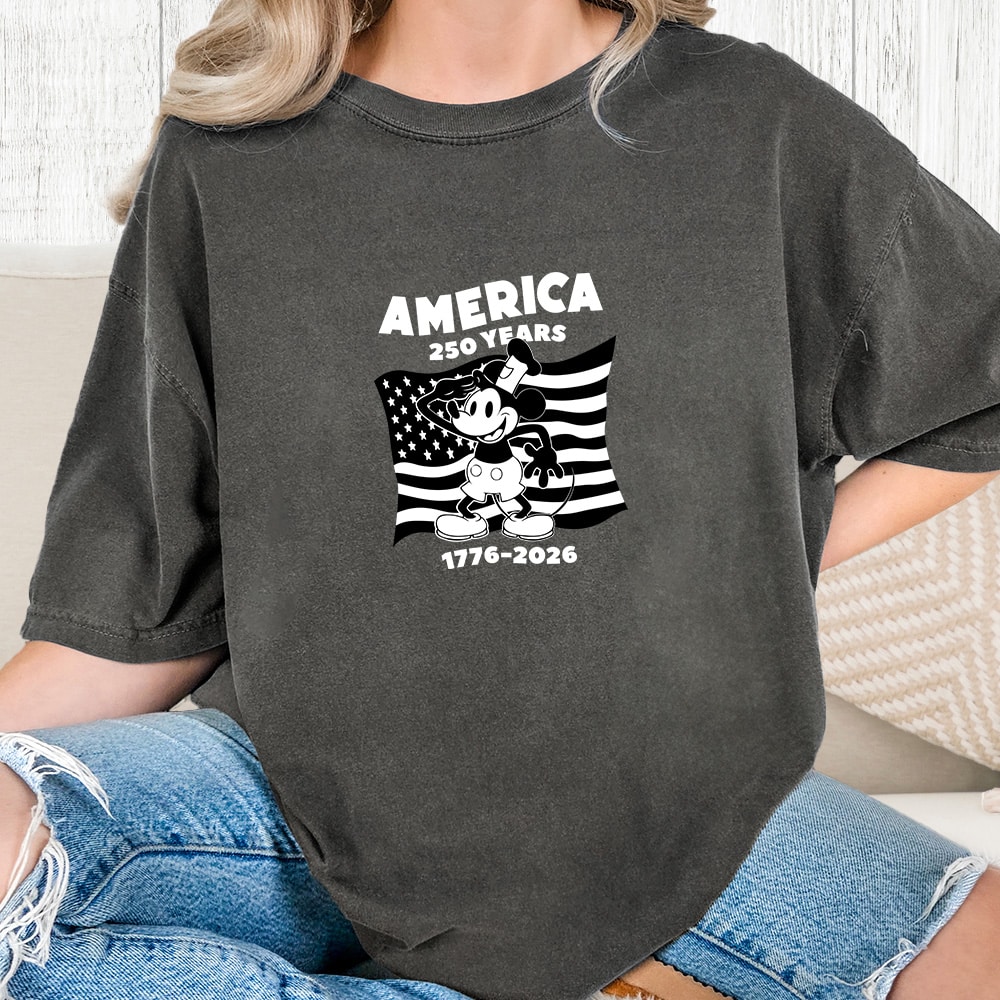 Comfort Colors America 250 Years Willie Flag Vintage Washed Tee - Pepper