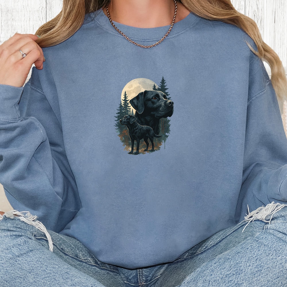 Comfort Colors Inspirational Dog - Black Lab Premium  Sweatshirt - Blue Jean