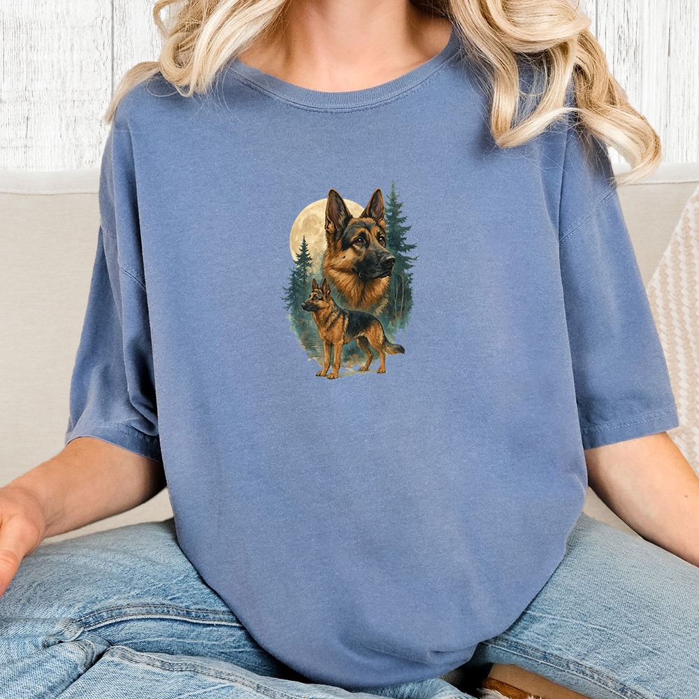 Comfort Colors Inspirational Dog - German ShepherdVintage Washed Tee - Blue Jean