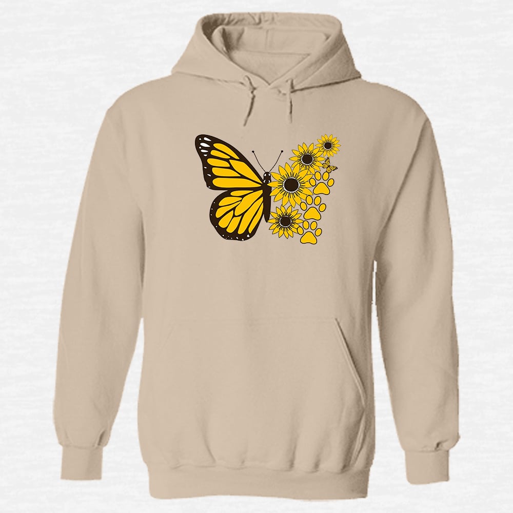 Butterfly Daisy Hoodie Sand