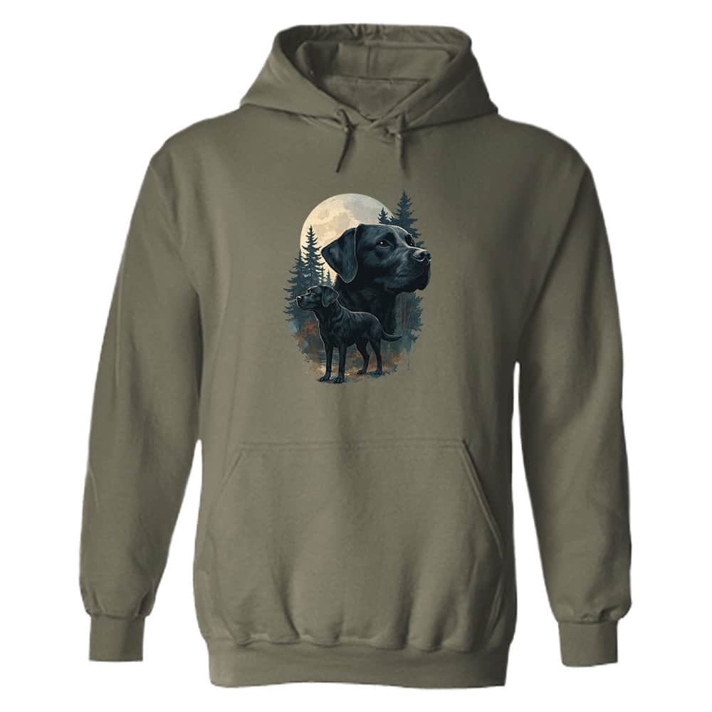 Inspirational Dog - Black Lab Hoodie Military Green