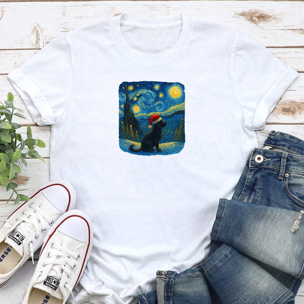 Starry Night Dog Standard Tee White