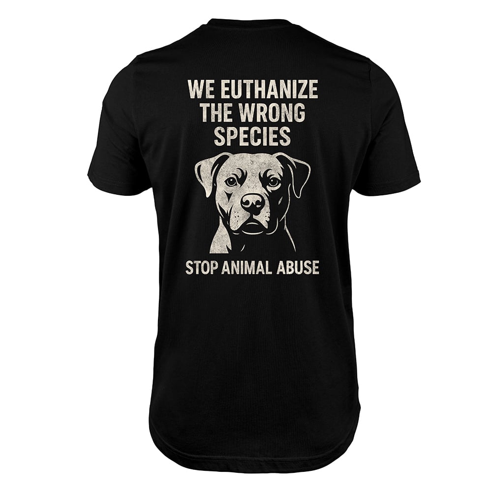 Stop Animal Abuse Premium Crew Neck Tee Black