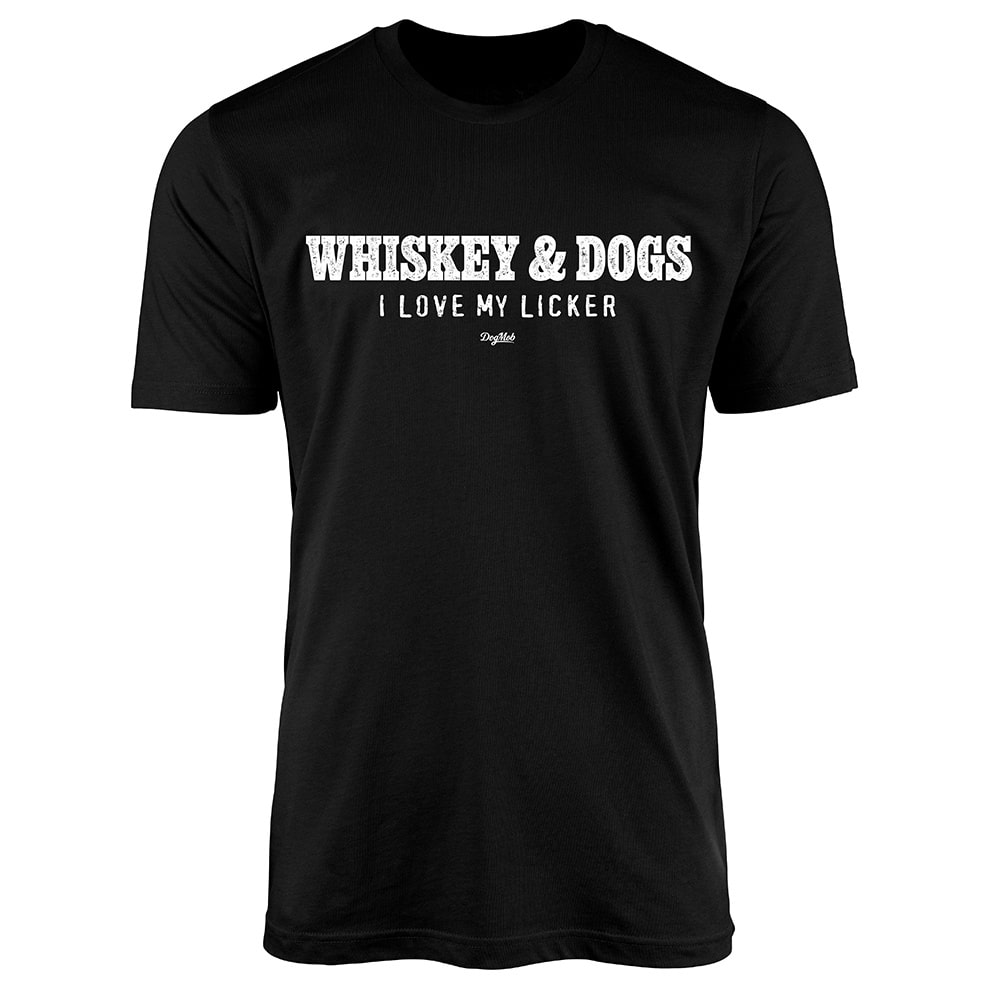 Whiskey & Dogs Premium Crew Neck Tee Black