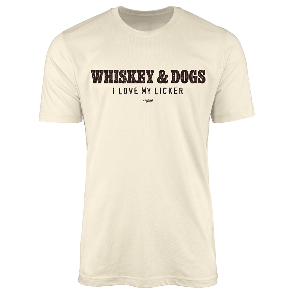 Whiskey & Dogs Premium Crew Neck Tee Natural