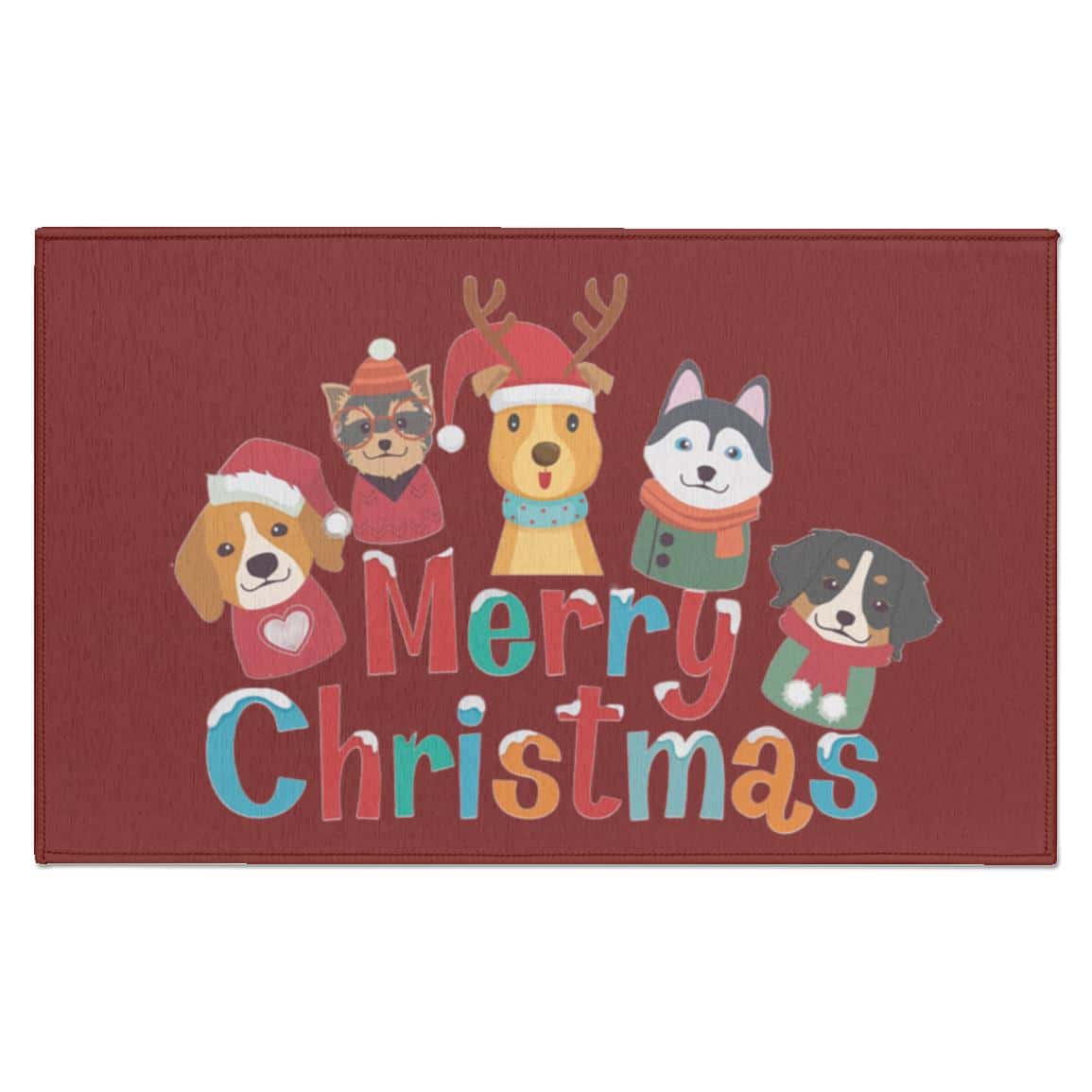 Merry Christmas Pups Indoor Doormat