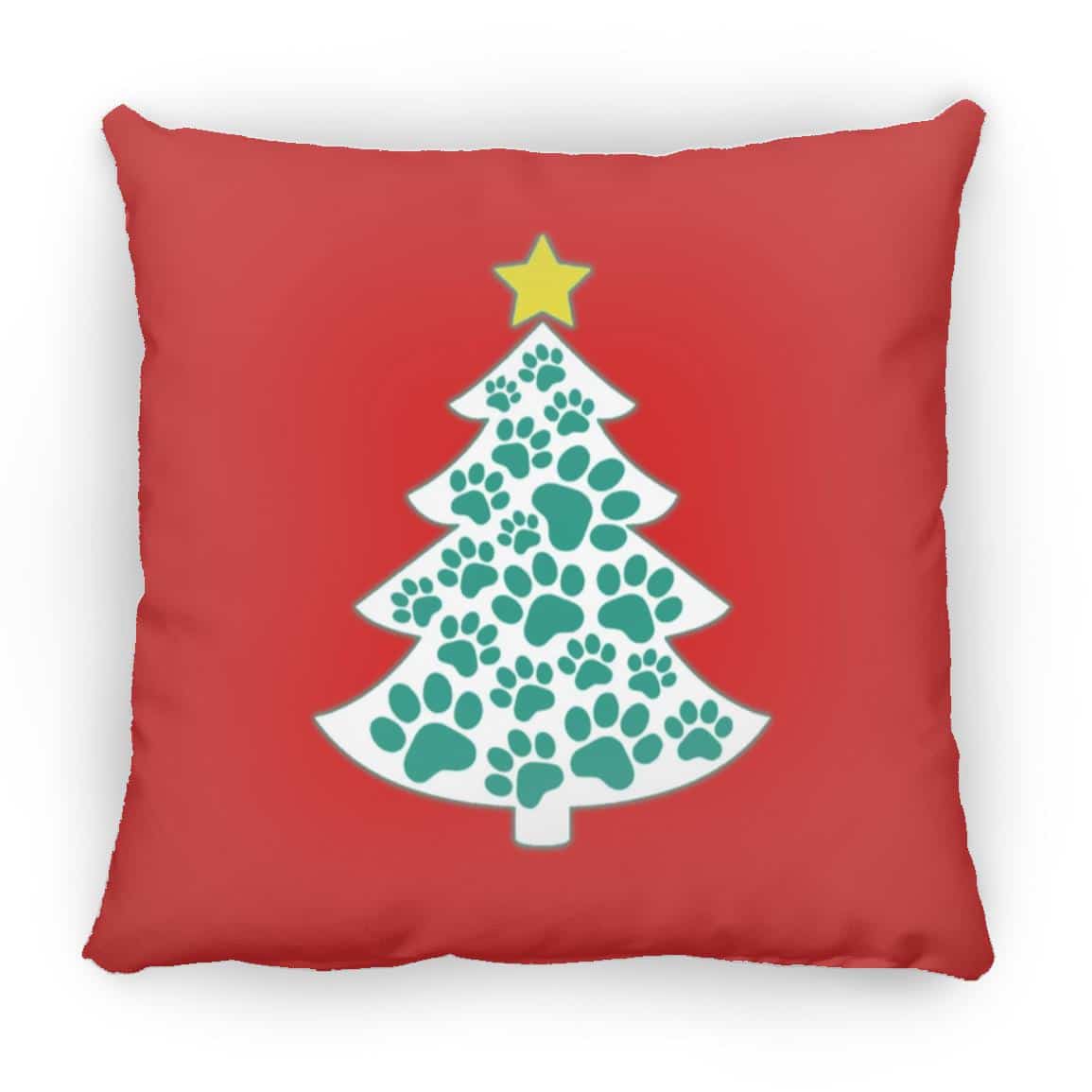 Happy Pawlidays Tree Square Pillow