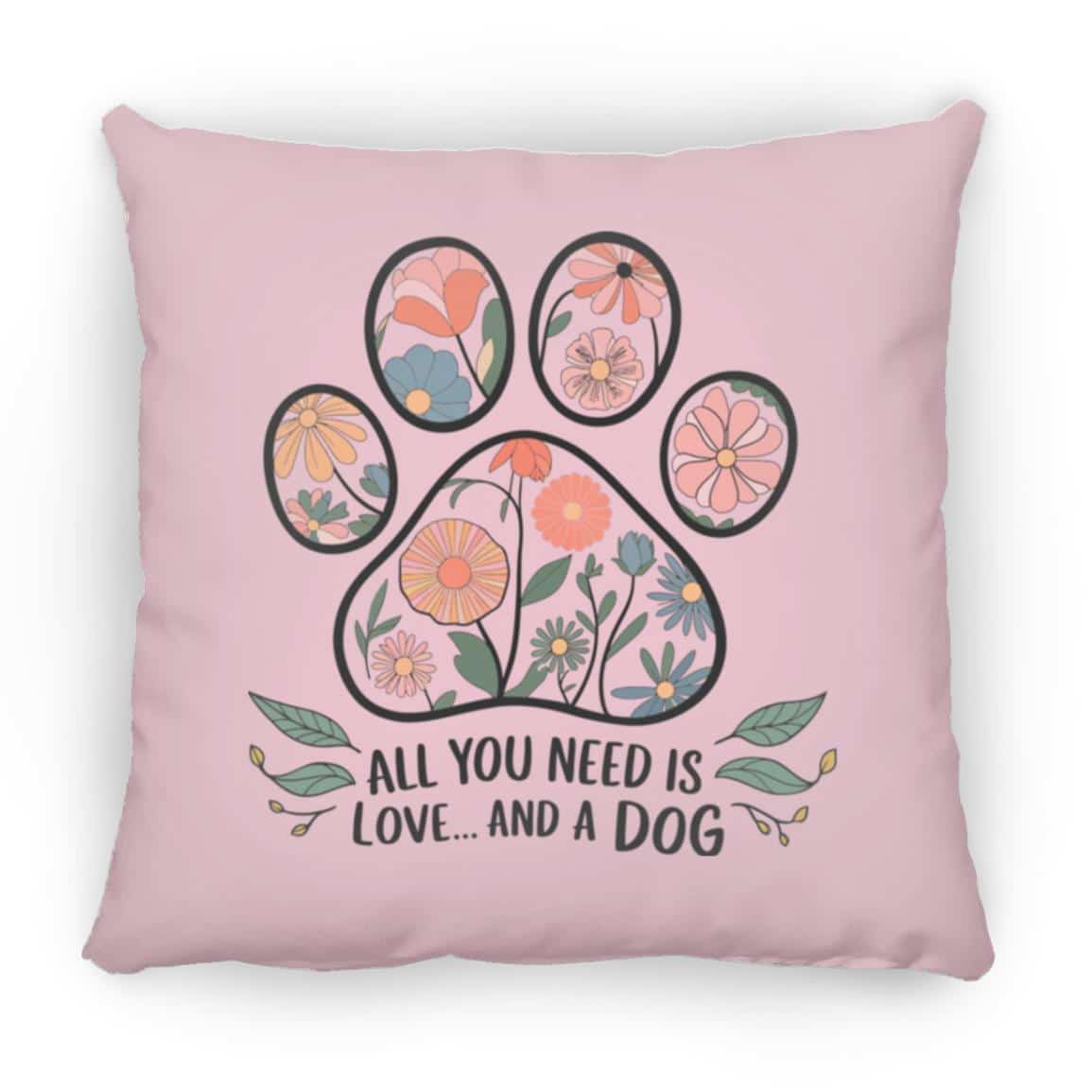 Love And A Dog Square Pillow