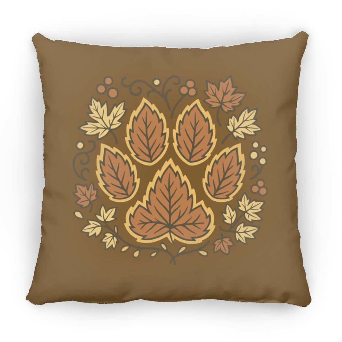 Autumn Leaf Paw Square Pillow