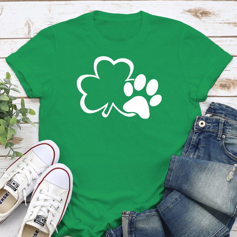 Fund 30 Meals for $15.00 and Get A Free - Paw & Shamrock St. Paddy’s Day Standard Tee Green
