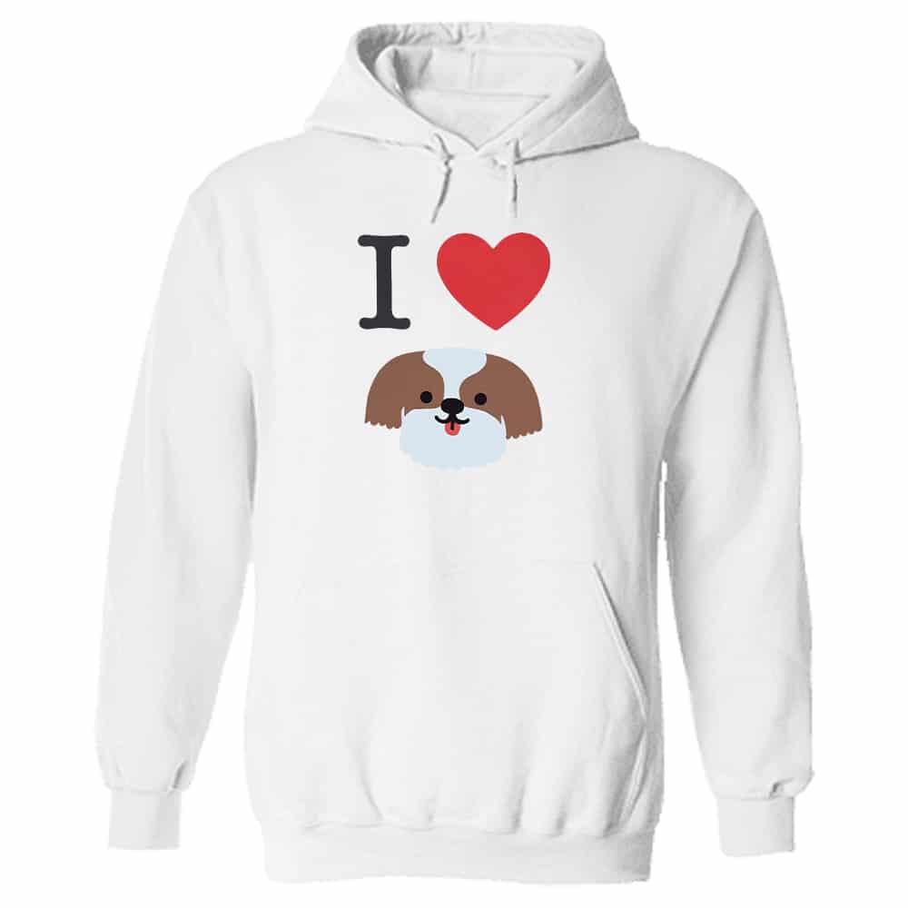 I Heart My Pup 1 Hoodie White