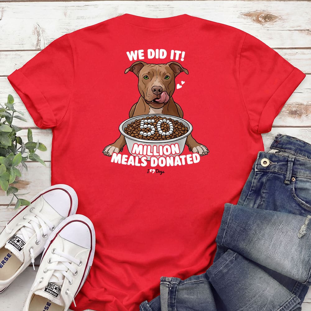 50 Million Meals Donated! Pit Bull Standard Tee Red
