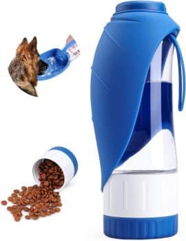  TIOVERY Dog Water Bottle, Pet Water Bottle with Food Container