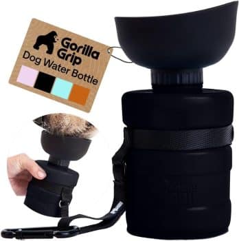 GORILLA GRIP Portable Dog Water Bottle, Food Grade Silicone