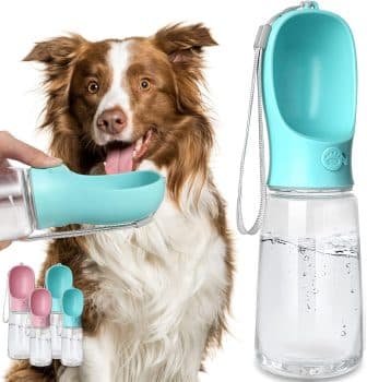 Kalimdor Dog Water Bottle, Leak Proof Portable Puppy Water Dispenser with Drinking Feeder for Pets Outdoor Walking