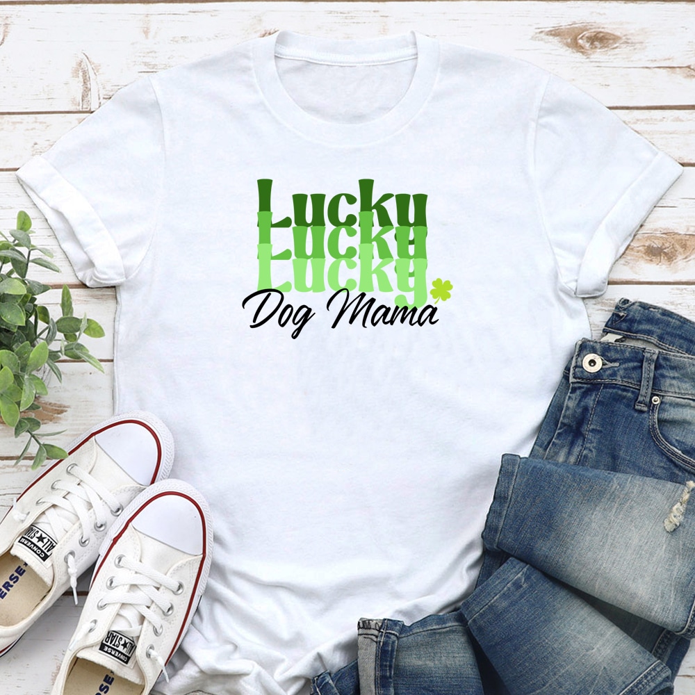 Lucky Dog Mama Standard Tee White