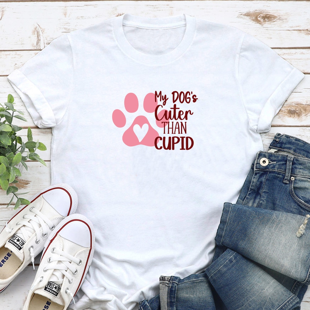 My Dog Is Cuter Than Cupid Standard Tee White