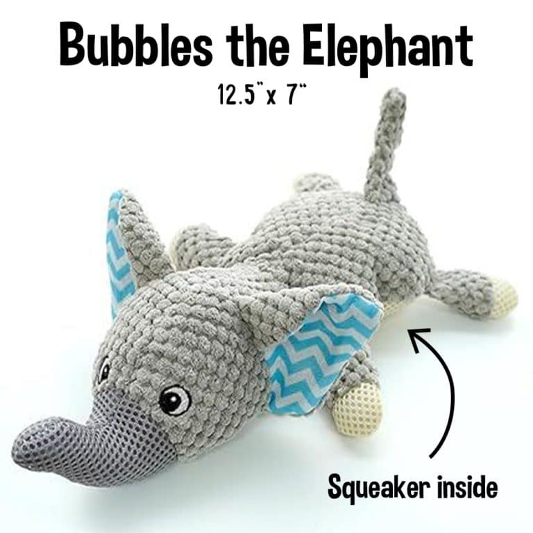 Bubbles the Elephant Dog Toy with Squeaker Inside- Helps Feed Hungry Shelter Dogs in Need