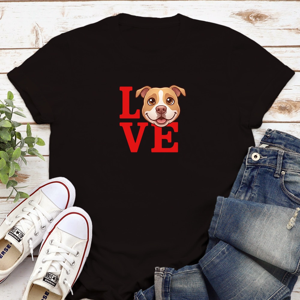 Love Pit Bull Standard Tee Black