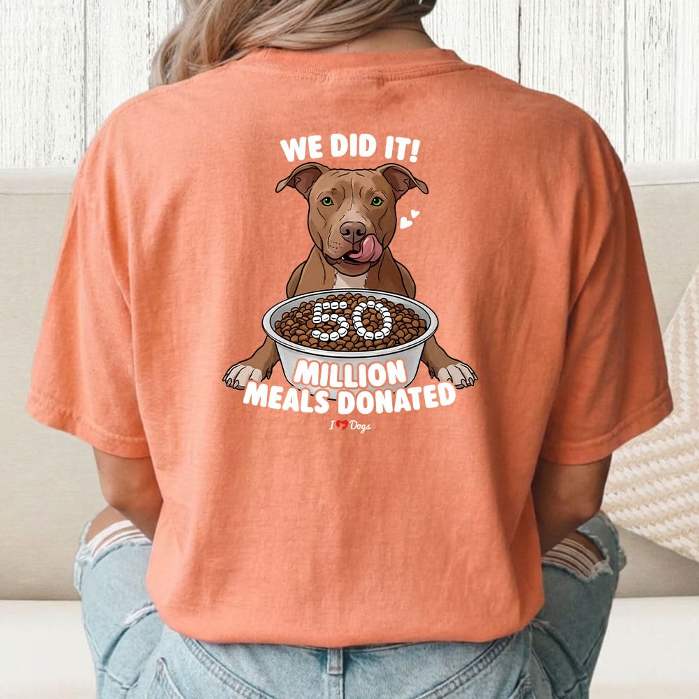 Comfort Colors 50 Million Meals Donated! Pit Bull Vintage Washed Tee - Terracotta