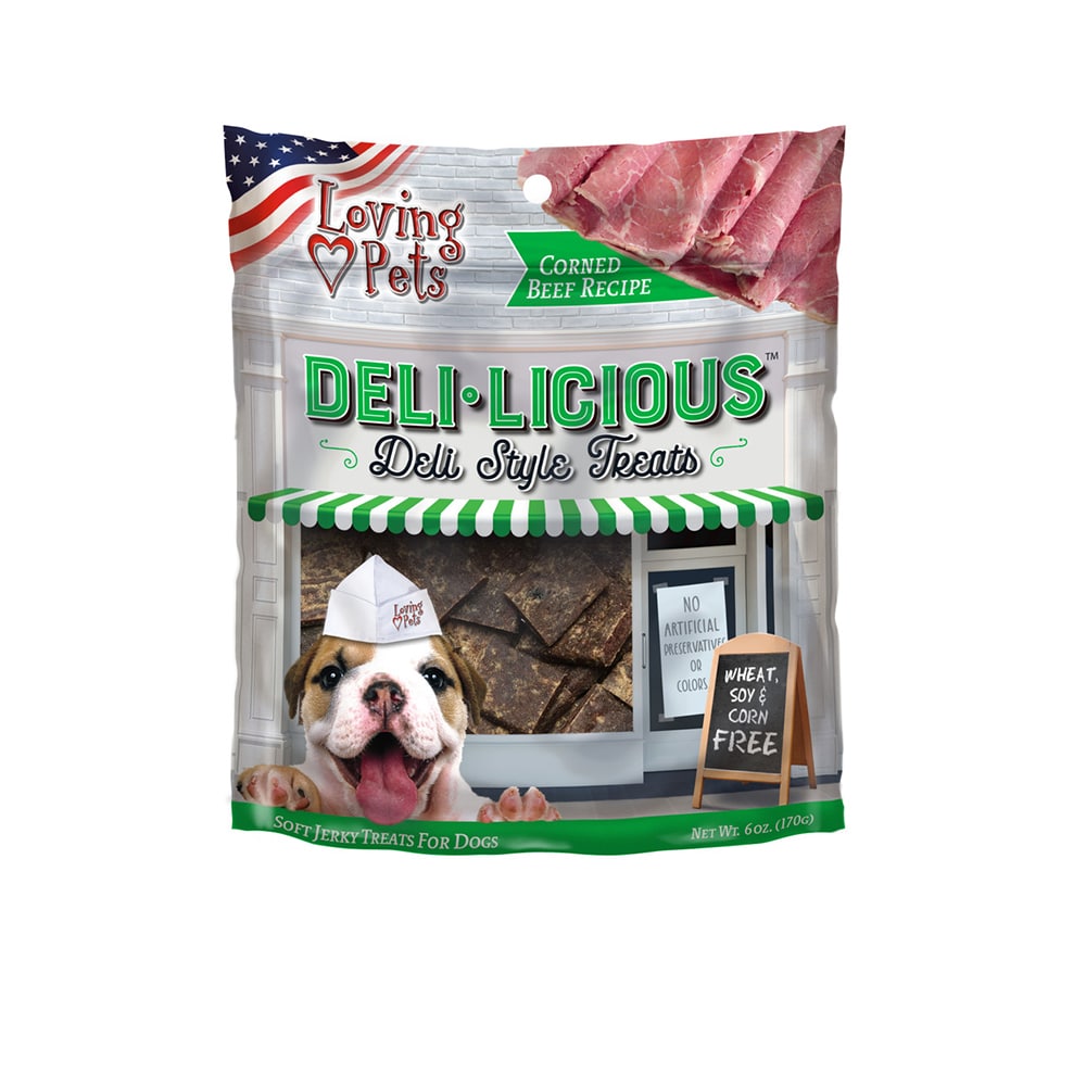 Loving Pets Deli-Licious Corned Beef Recipe Soft Jerky Dog Treats (6 oz)