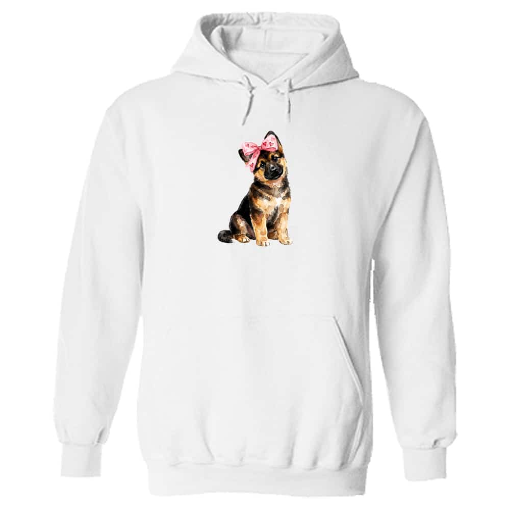 Sweetheart Pup German Shepherd Hoodie White