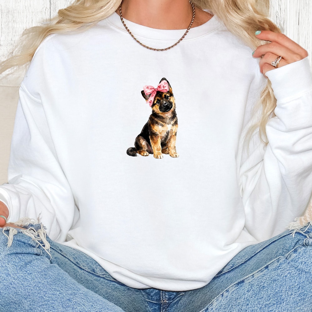 Comfort Colors Sweetheart Pup German Shepherd Premium  Sweatshirt - White