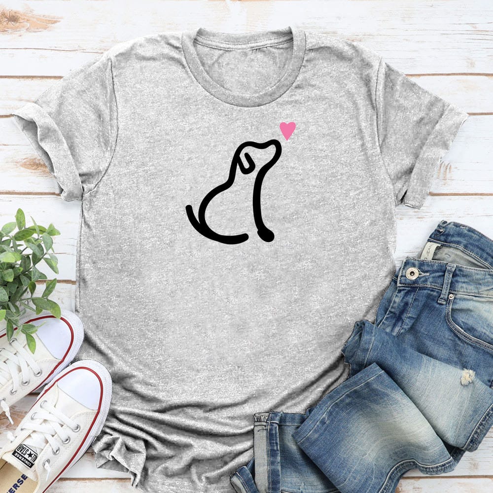 Fund 20 Meals for $15.00 and Get A Free - I Really Love This Dog Heart Standard Tee Heather Grey