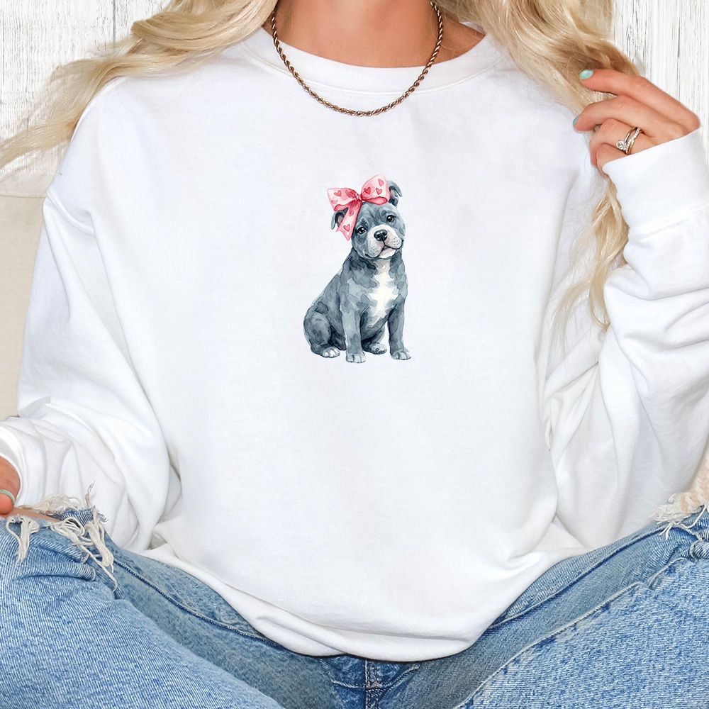 Comfort Colors Sweetheart Pup Pit Bull Premium  Sweatshirt - White