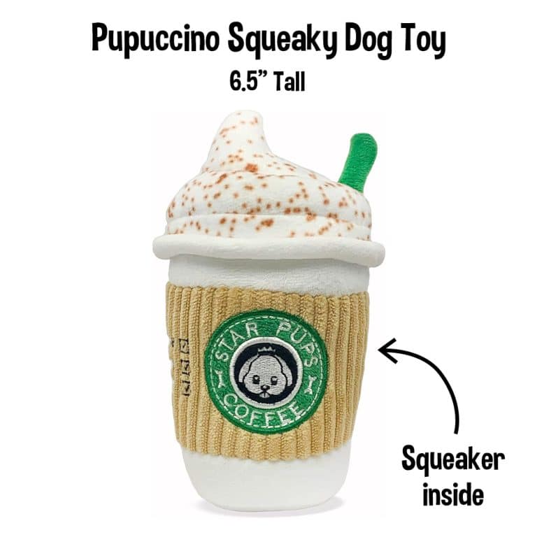 Pupuccino Squeaky Dog Toy - Helps Feed Hungry Shelter Dogs in Need