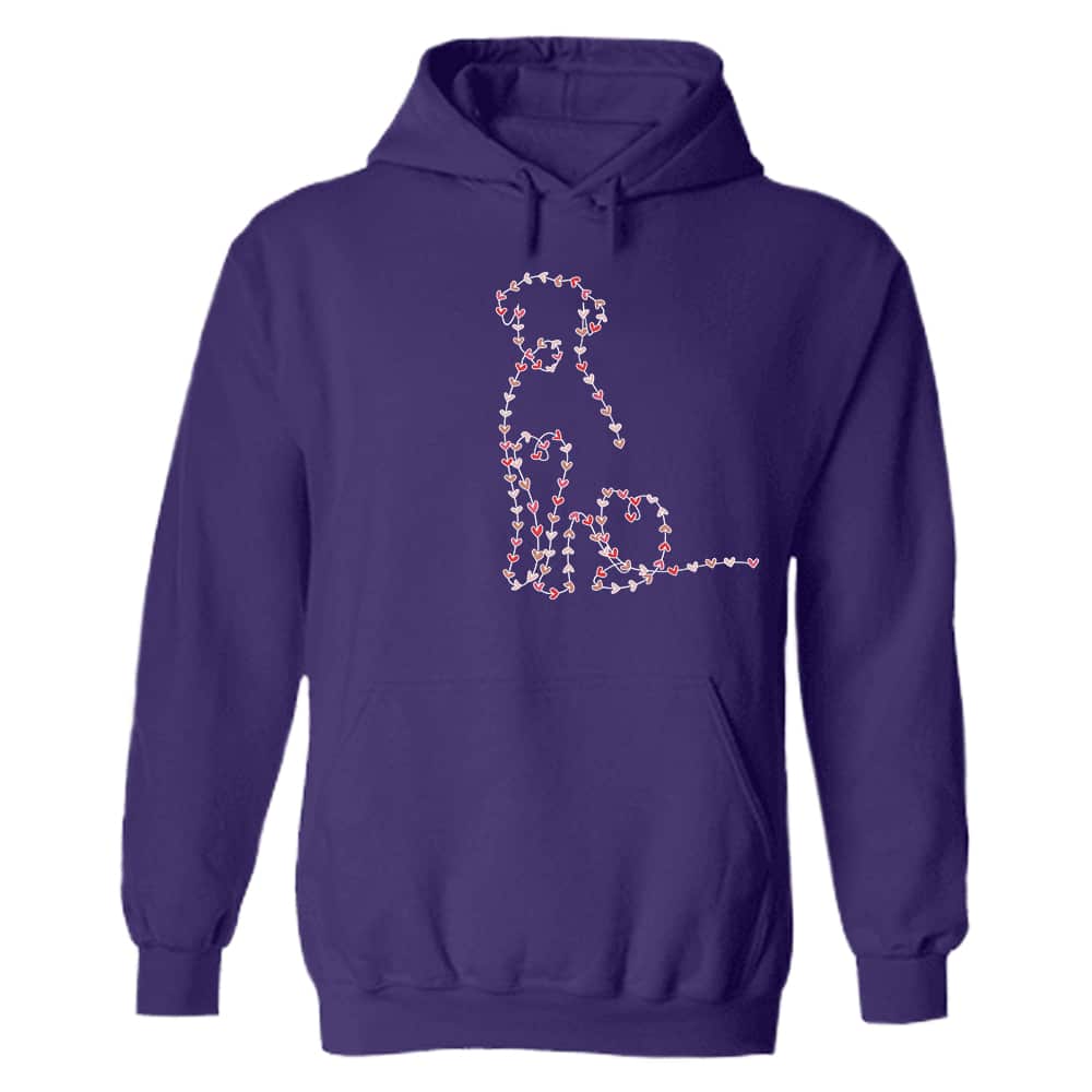 Heartline Dog Silhouette Hoodie Purple