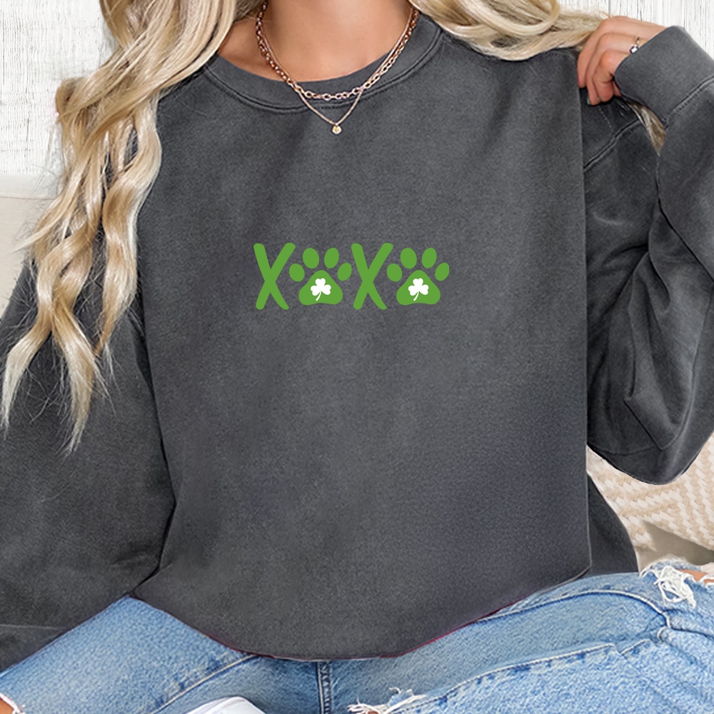 Comfort Colors Lucky Paws XOXO Premium Sweatshirt - Pepper
