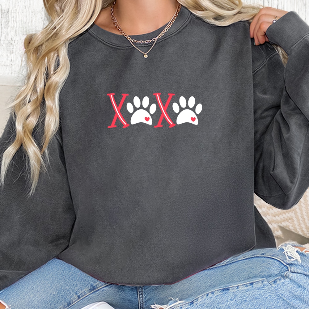 Image of Comfort Colors XOXO Hugs &amp; Kisses Premium  Sweatshirt - Pepper
