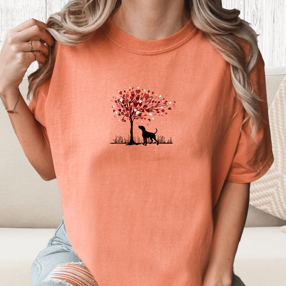 Comfort Colors Tree Of Hearts Vintage Washed Tee - Terracotta