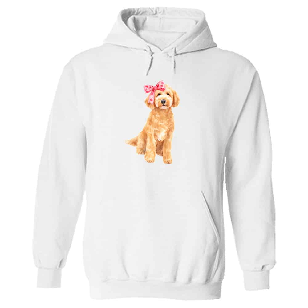 Sweetheart Pup Labradoodle Hoodie White