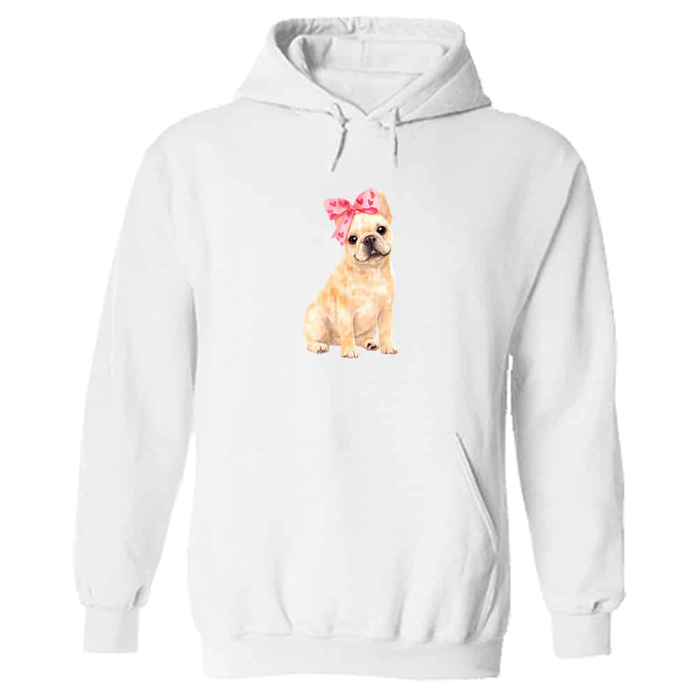 Sweetheart Pup French Bulldog Hoodie White
