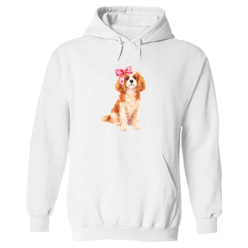 Sweetheart Pup Cavalier King Charles Spaniel Hoodie White