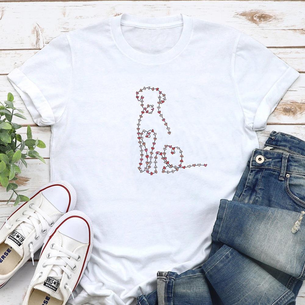 Heartline Dog Silhouette Standard Tee White